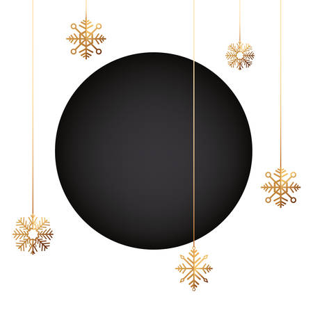 snowflake hanging celebration label christmas decoration vector illustrationのイラスト素材