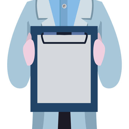 doctor holding clipboard report medical vector illustrationのイラスト素材