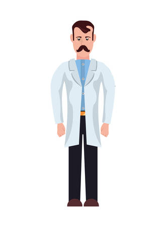 doctor character on white background vector illustrationのイラスト素材