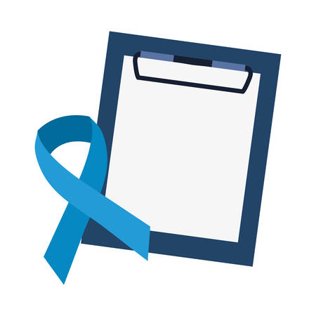 clipboard medical and ribbon for prostate cancer day vector illustrationのイラスト素材