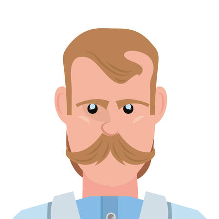 man portrait character with moustache vector illustrationのイラスト素材