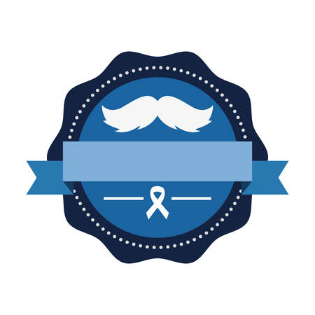 label mustache ribbon for prostate cancer vector illustrationのイラスト素材