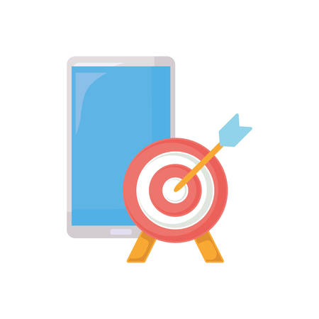 smartphone target business on white background vector illustrationのイラスト素材