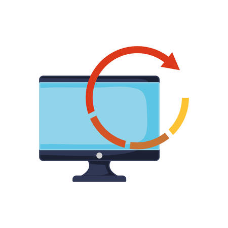 computer refresh arrow on white background vector illustrationのイラスト素材