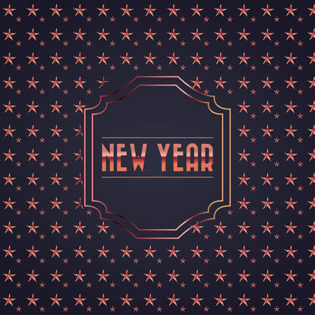 merry christmas new year sticker stars background vector illustrationのイラスト素材
