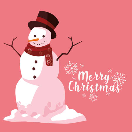 snowman of christmas character vector illustration designのイラスト素材