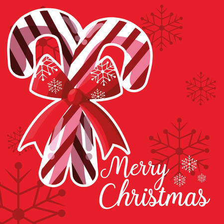 set christmas sweet canes with bow vector illustration designのイラスト素材