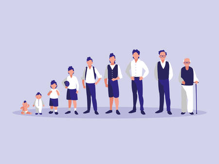 group of family members avatar character vector illustration designのイラスト素材