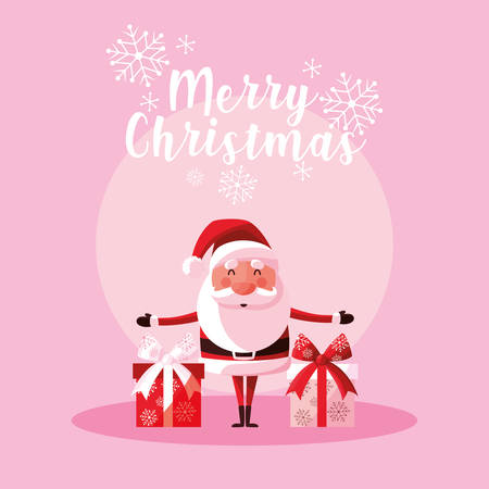 santa claus christmas with gift boxes vector illustration designのイラスト素材