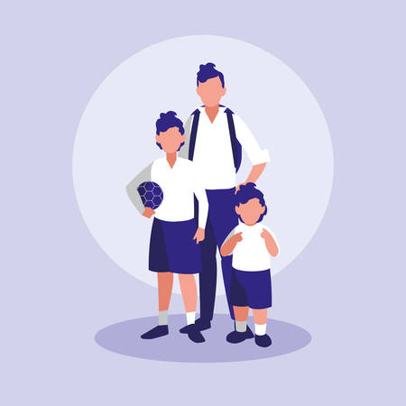 group of little boys characters vector illustration designのイラスト素材