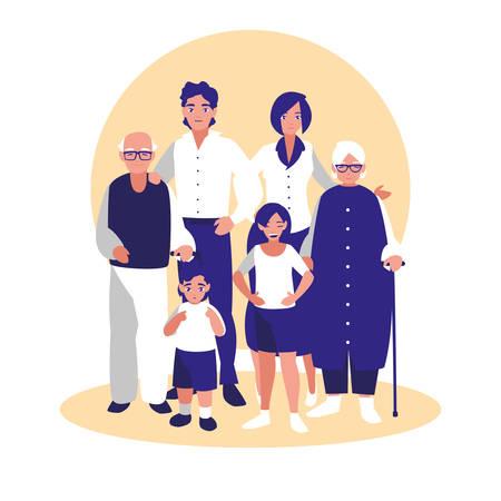 group of family members characters vector illustration designのイラスト素材