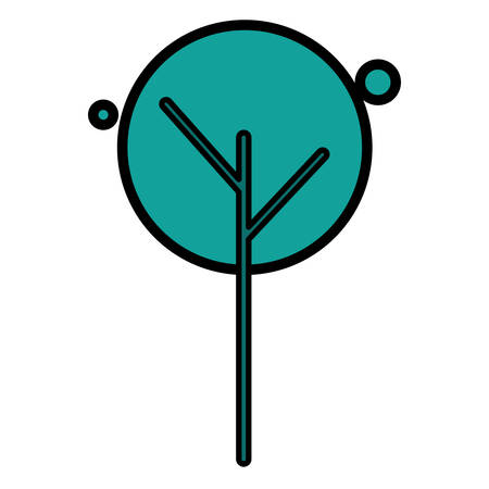 round tree icon over white background, vector illustrationのイラスト素材