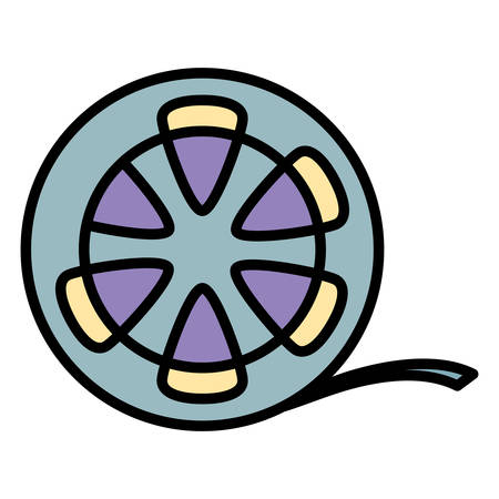 film reel icon over white background, vector illustrationのイラスト素材