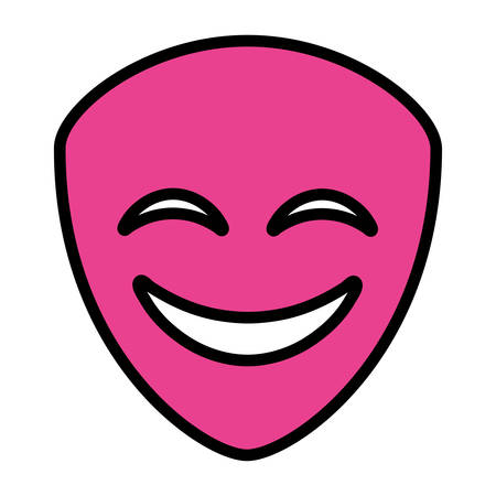 happy theater face over white background, vector illustrationのイラスト素材
