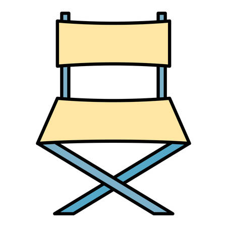 director chair icon over background, vector illustrationのイラスト素材