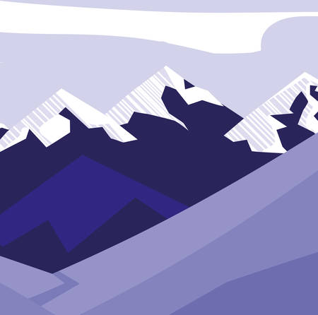 covered Mountains with snow landscape, colorful design. vector illustrationのイラスト素材