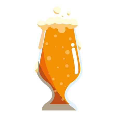beer glass icon over white background, vector illustrationのイラスト素材