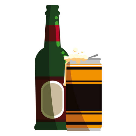 Beer bottle over white background, vector illustrationのイラスト素材