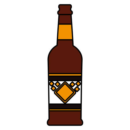Beer bottle over white background, vector illustrationのイラスト素材