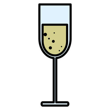 Champagne glass icon over white background, vector illustrationのイラスト素材