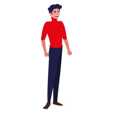 Cartoon man icon over white background, vector illustrationのイラスト素材