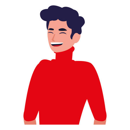 cartoon man wearing casual clothes over white background, vector illustrationのイラスト素材