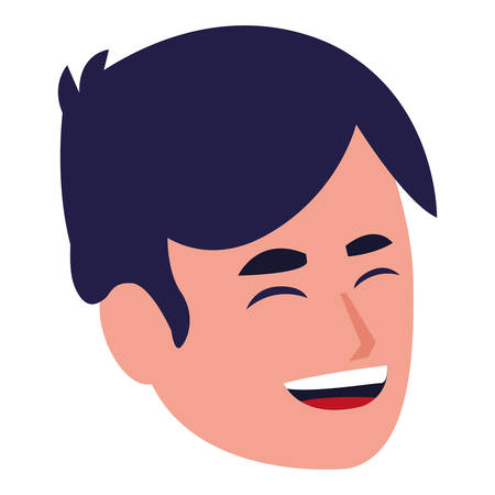 cartoon man icon over white background, vector illustrationのイラスト素材