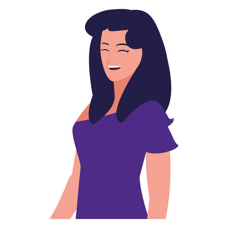 Cartoon woman wearing casual clothes over white background, vector illustrationのイラスト素材