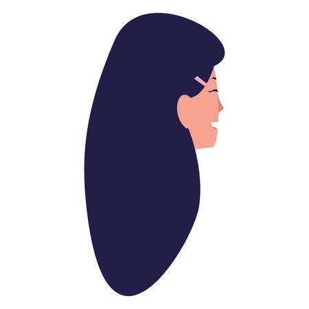 cartoon woman head icon over white background, vector illustrationのイラスト素材