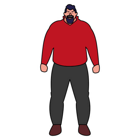 cartoon man wearing casual clothes over white background, vector illustrationのイラスト素材