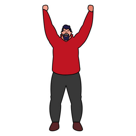 Cartoon man icon over white background, vector illustrationのイラスト素材