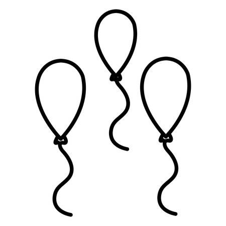 balloons over white background, vector illustrationのイラスト素材