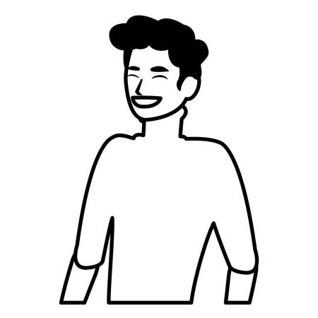 Cartoon man icon over white background, vector illustrationのイラスト素材