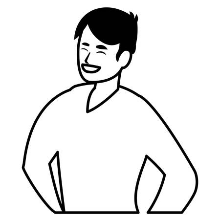 cartoon man wearing casual clothes over white background, vector illustrationのイラスト素材