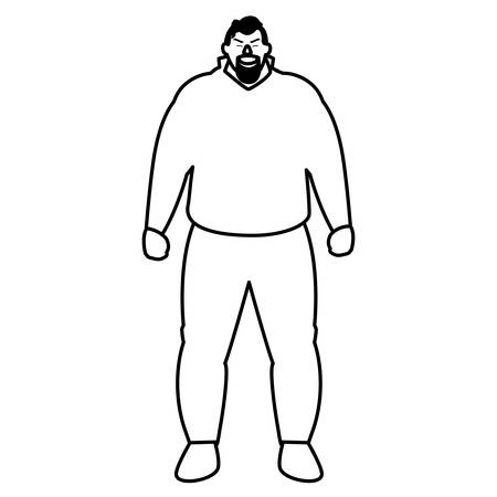 cartoon man wearing casual clothes over white background, vector illustrationのイラスト素材
