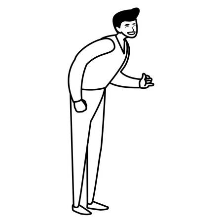 cartoon man wearing casual clothes over white background, vector illustrationのイラスト素材