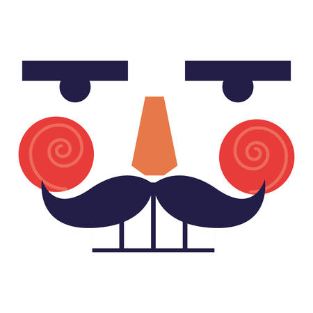 Nutcracker face icon over white background, vector illustrationのイラスト素材