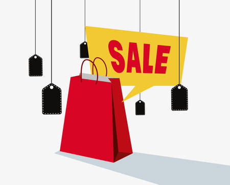 sale shop bag tickets decoration offer vector illustrationのイラスト素材