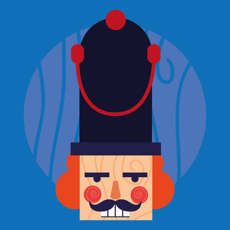 nutcracker toy over blue background, colorful design, vector illustrationのイラスト素材