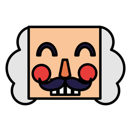 nutcracker face icon over white background, vector illustrationのイラスト素材