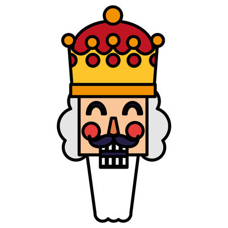 nutcracker toy icon over white background, vector illustrationのイラスト素材
