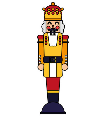 Christmas nutcracker icon over white background, colorful design, vector illustrationのイラスト素材