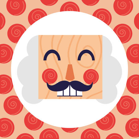 nutcracker face icon over colorful background, vector illustrationのイラスト素材