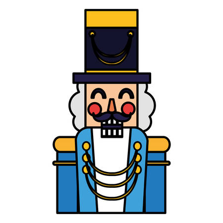 nutcracker toy icon over white background, vector illustrationのイラスト素材