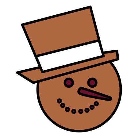 cartoon snowman icon over white background, vector illustrationのイラスト素材