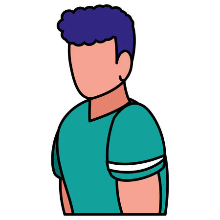 young man modeling character vector illustration designのイラスト素材