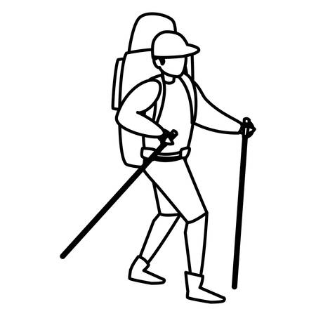 young man with climbing equipment vector illustration designのイラスト素材