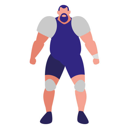 avatar wreslter man icon over white background, vector illustrationのイラスト素材