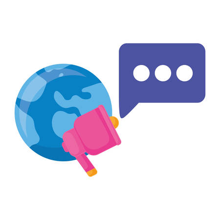 online shopping commerce world megaphone speakerのイラスト素材