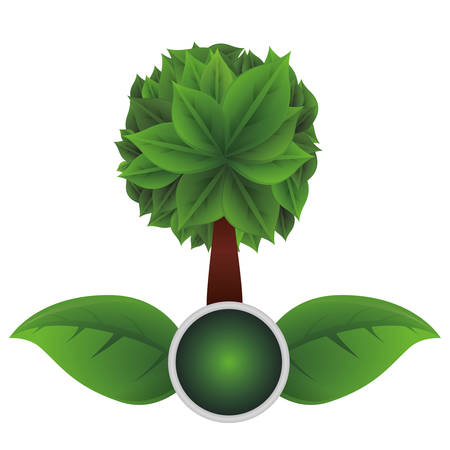 ecology leafs with tree plant icon vector illustration designのイラスト素材